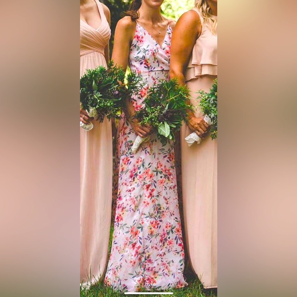 Lulus maxi fully lined, sheer floral dress